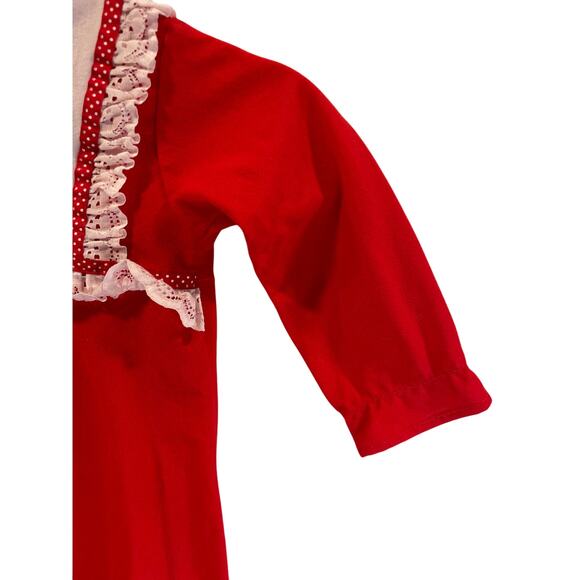 Vintage 1980’s Strawberry Shortcake Nightgown Lace Ribbon Long Sleeve Ruffles S - Picture 5 of 7